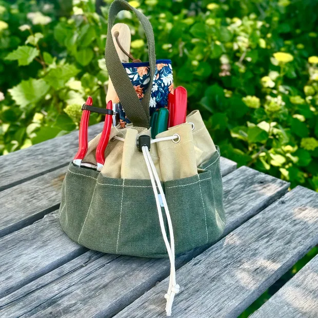 Garden Bucket Bag - Heavy Waxed Canvas, view 5