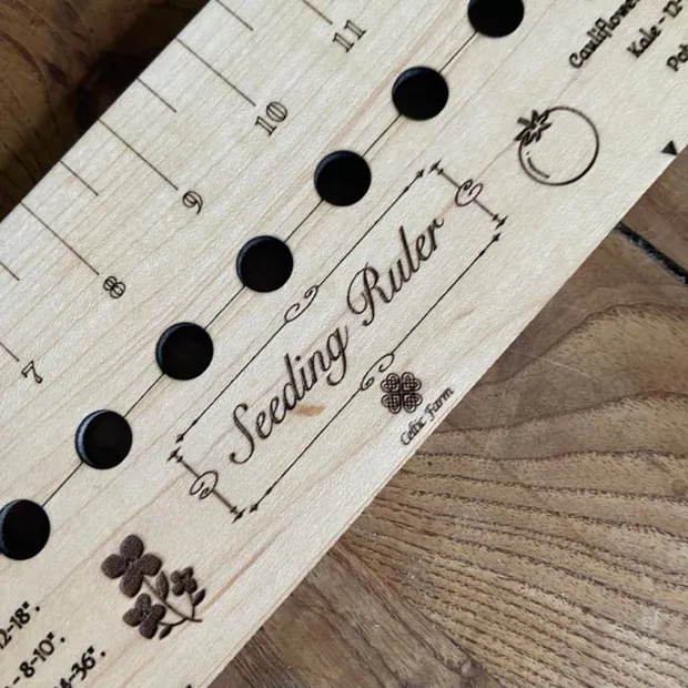 Garden Gift Set - American Hardwood Seed and Bed Ruler, Dibblers, Pot Tamper and Markers, view 5